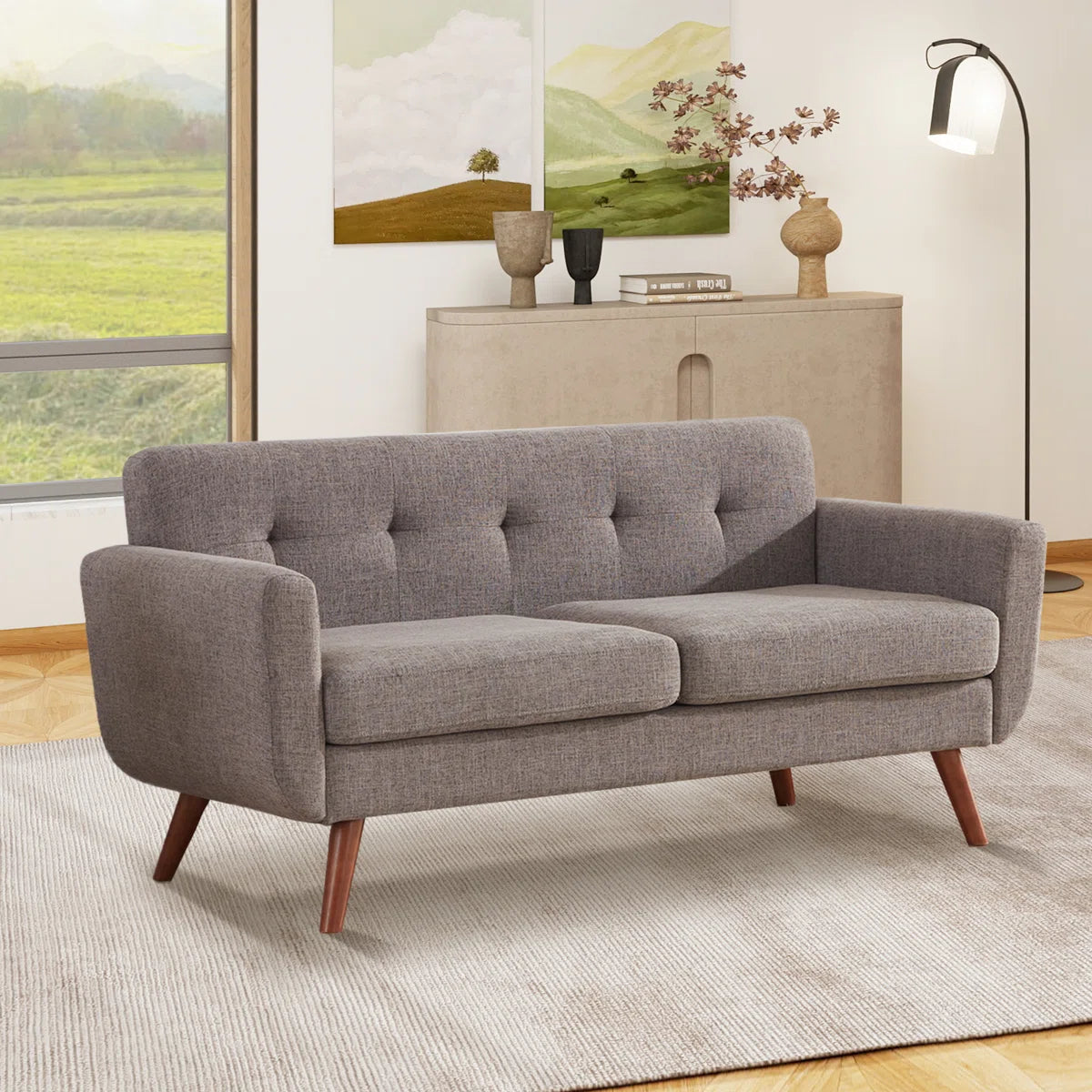 Jadier 66" Upholstered Loveseat Square Sofa