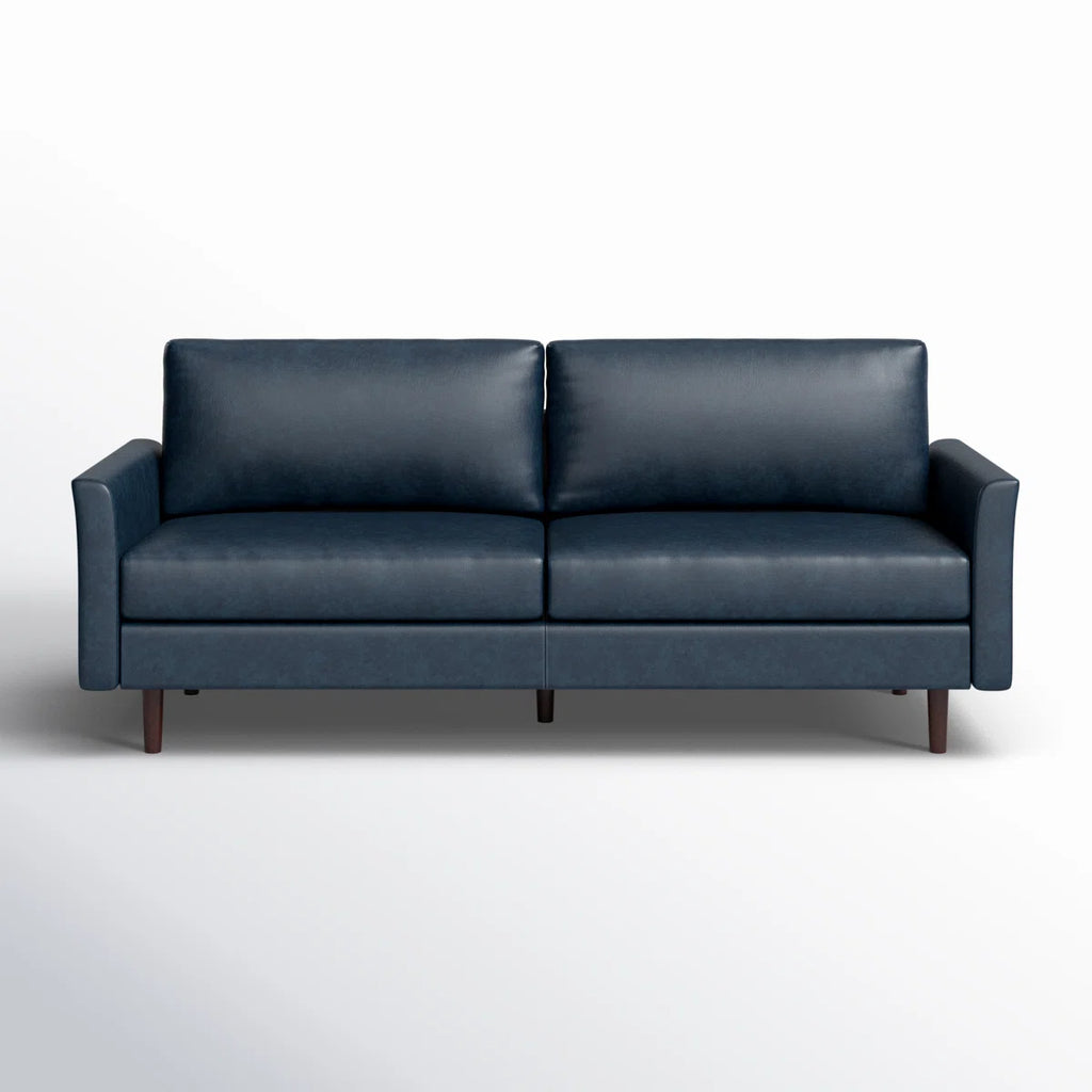 Assil Maple 80.3'' Wide Faux Leather Curved Arm Sofa