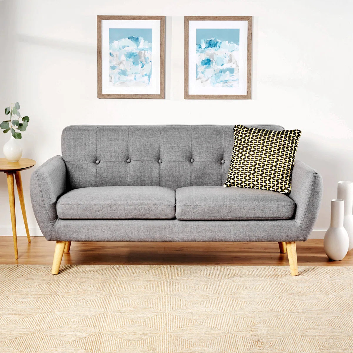 Mirsade 67.25" Flared Arm Loveseat, Loveseat, Modern Sofa, Accent Sofa