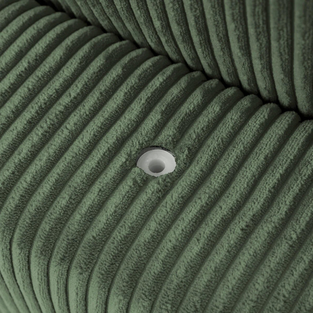 Bentura Oversized Upholstered Green Corduroy Sleeper Sofa Bed Lounge Modular Sofa with Armrests & Throw Pillows