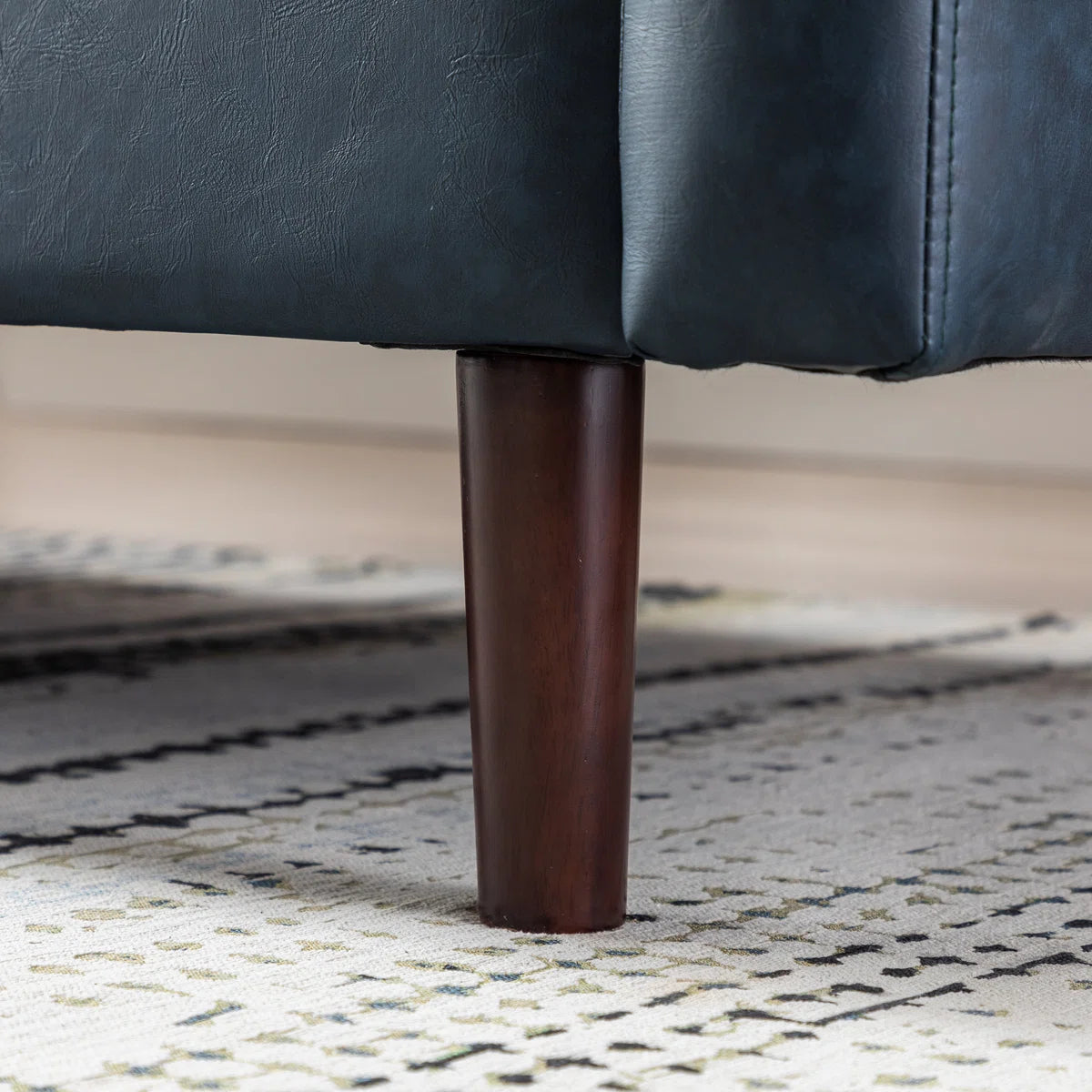 Assil Maple 80.3'' Wide Faux Leather Curved Arm Sofa