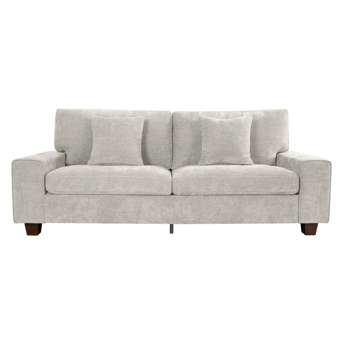 Karlita Chenille Sofa Square Arms Sofa Modern Style Loveseat & Couch With 2 Toss Pillows