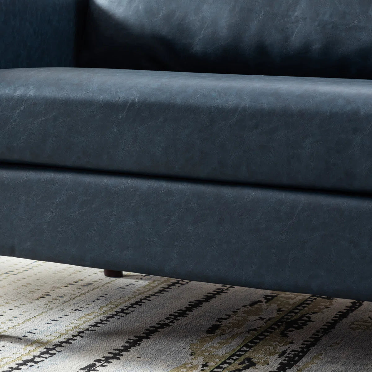 Assil Maple 80.3'' Wide Faux Leather Curved Arm Sofa