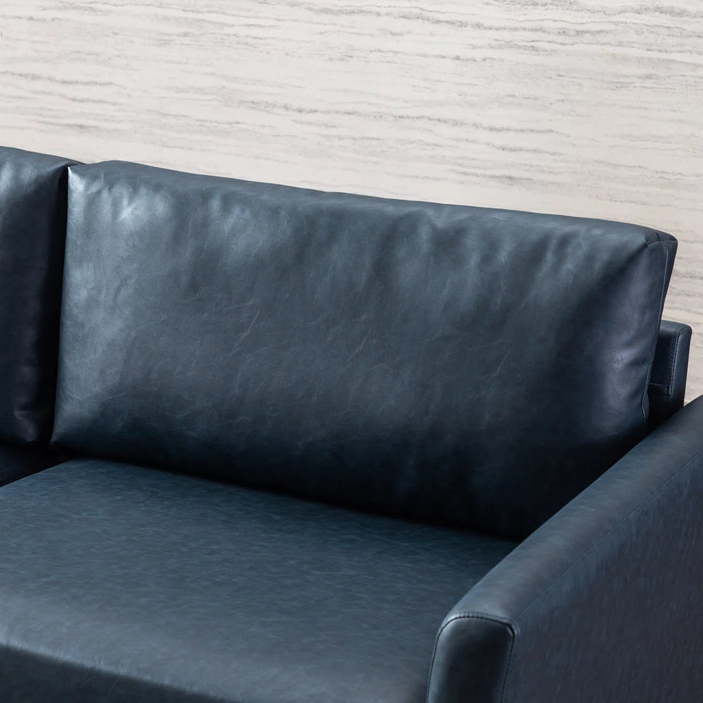 Assil Maple 80.3'' Wide Faux Leather Curved Arm Sofa