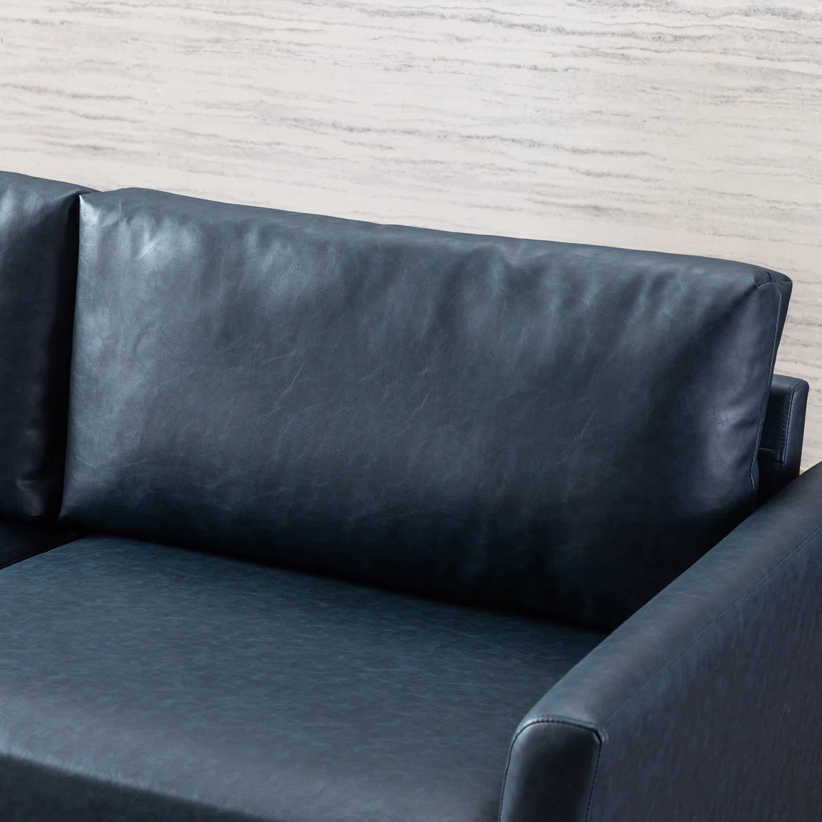 Assil Maple 80.3'' Wide Faux Leather Curved Arm Sofa