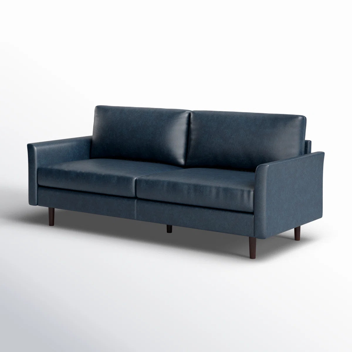 Assil Maple 80.3'' Wide Faux Leather Curved Arm Sofa