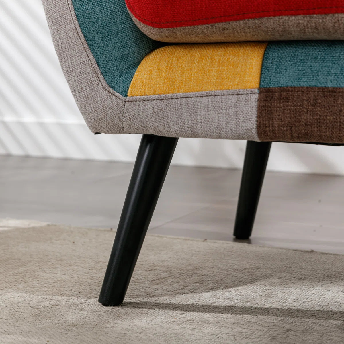 51.2'' Wide Stylish Vintage Linen Upholstered Tufted Loveseat with Wooden Legs