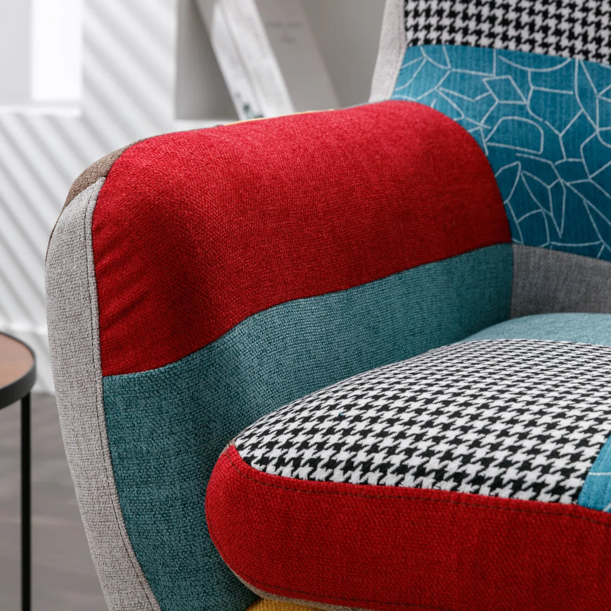 51.2'' Wide Stylish Vintage Linen Upholstered Tufted Loveseat with Wooden Legs