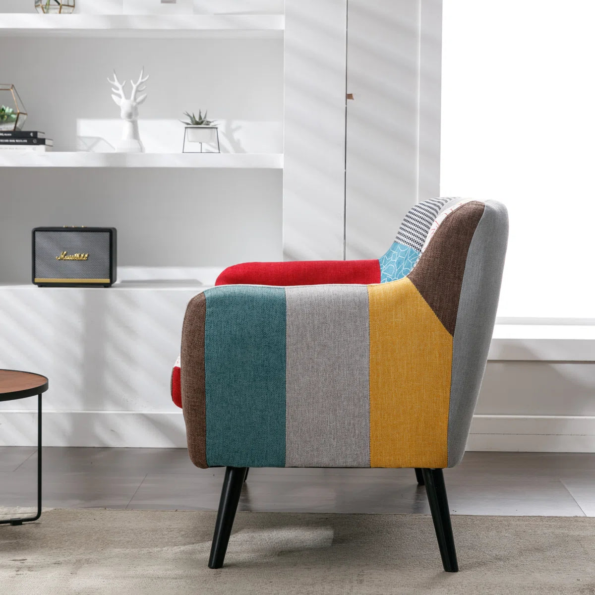 51.2'' Wide Stylish Vintage Linen Upholstered Tufted Loveseat with Wooden Legs